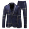 Plaid veste de smoking 3 pièces marque slim fit - photo 1