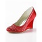 Satin chaussures à talons hauts de mariée avec une pente ronde junoesque - photo 1