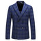 Hommes costume formel double boutonnage plaid grande taille 5xl - photo 2