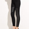 Leggings avec similicuir taille élastique noir - photo 2