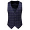 Affaires ensemble hommes costumes plaid 3 pièces slim fit mariage marque - photo 4