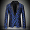 Veste slim fit top qualité pochette costume hommes bleu blazer - photo 1