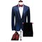 Costumes de mariage hommes grande taille costume blazers pantalon 2 pièce bleu flanelle - photo 1