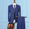 Bleu plaid scène costumes de mariage pour hommes hommes double boutonnage - photo 1