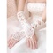 Pétillant satin ourlet de dentelle ivoire élégantes | gants de mariée modestes - photo 1
