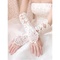 Pétillant satin ourlet de dentelle ivoire élégantes | gants de mariée modestes - photo 1