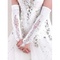 Angélique satin sequin blanc gants de mariée modestes - photo 1