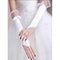 Étourdissant satin dentelle hem blanc chic | gants de mariée modernes - photo 1