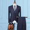 Slim fit affaires plaid costume hommes 3 pièces costumes pour mariage - photo 2