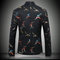 Blazers slim fit top qualité noir imprimé floral veste de mariage grande taille - photo 2