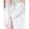 Plus récent satin blanc application gants de mariée élégante - photo 2