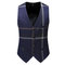 Slim fit smoking rayé grille gilet pantalon hommes costumes - photo 5