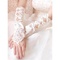 Pétillant satin ourlet de dentelle ivoire élégantes | gants de mariée modestes - photo 2
