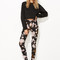 Leggings floral noir exquis imprimé - photo 3