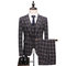 3 pièce blazers pantalon ensemble plaid costumes hommes - photo 5