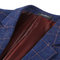 Costume d'affaires bleu mâle blazer plaid costume taille européenne - photo 6