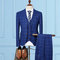 Slim fit affaires plaid costume hommes 3 pièces costumes pour mariage - photo 1