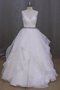 Robe de mariée cordon v encolure avec perle de traîne courte manche nulle - photo 1
