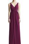 Robe demoiselle d'honneur longue ruché en chiffon ligne a bretelles spaghetti - photo 1