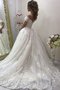 Robe de mariée splendide a-ligne en tulle avec sans manches de traîne courte - photo 2