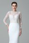 Robe de mariée longue en satin au niveau de cou de sirène avec manche longue - photo 7