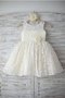 Robe de cortège enfant naturel ligne a avec sans manches avec fleurs encolure ronde - photo 2