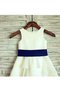 Robe de cortège enfant ligne a de lotus avec fleurs fermeutre eclair encolure ronde - photo 3