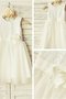 Robe de cortège enfant naturel longueur mollet ligne a encolure ronde en tissu pailleté - photo 5