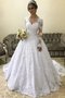Robe de mariée v encolure decoration en fleur de mode de bal haute qualité naturel - photo 1