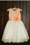 Robe de cortège enfant naturel col u profond ligne a longueur mollet en tulle - photo 3