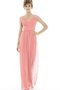 Robe demoiselle d'honneur avec chiffon ruché jusqu'au sol entrecroisé v encolure - photo 1