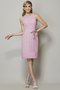 Robe demoiselle d'honneur bref naturel de fourreau avec sans manches avec chiffon - photo 21