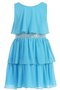 Robe de cortège enfant plissé bref en chiffon fermeutre eclair encolure ronde - photo 1