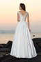 Robe de mariée longue avec perle textile taffetas v encolure decoration en fleur - photo 2
