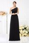 Robe demoiselle d'honneur longue d'épaule asymétrique gaine en satin avec sans manches - photo 2