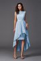 Robe demoiselle d'honneur naturel fermeutre eclair avec ruban encolure ronde haut bas - photo 17