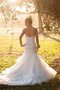 Robe de mariée naturel de traîne moyenne de col en cœur manche nulle en tulle - photo 2