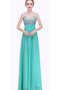 Robe de bal en chiffon avec perle ruché manche nulle bandouliere spaghetti - photo 1