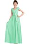 Robe demoiselle d'honneur plissage ligne a en chiffon avec zip jusqu'au sol - photo 1