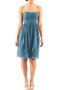 Robe demoiselle d'honneur bref ligne a au niveau de genou en chiffon ruché - photo 1
