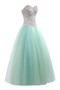 Robe de quinceanera avec cristal en forme dans l'eglise en satin élastique branle - photo 5