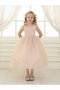 Robe de cortège enfant plissage de mode de bal avec ruban ceinture en tulle - photo 1