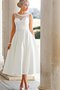 Robe de mariée moderne simple avec bouton encolure ronde fermeutre eclair - photo 1