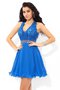 Robe de cocktail v encolure de princesse appliques avec zip en chiffon - photo 7
