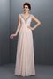 Robe de soirée longue avec perle avec chiffon v encolure a-ligne - photo 1