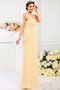 Robe demoiselle d'honneur manche nulle fermeutre eclair avec fleurs gaine en chiffon - photo 6