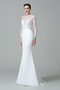 Robe de mariée longue en satin au niveau de cou de sirène avec manche longue - photo 4