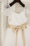 Robe de cortège enfant naturel avec ruban ceinture longueur au niveau de sol en tulle - photo 4