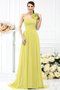 Robe demoiselle d'honneur avec zip avec fronce manche nulle de princesse a-ligne - photo 8