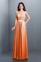 Robe demoiselle d'honneur naturel de col carré en chiffon avec zip manche nulle - photo 20
